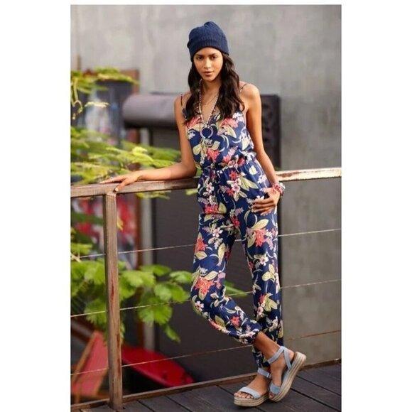Polo by Ralph Lauren Floral Jumpsuit - Blue and Pink - Picture 1 of 6
